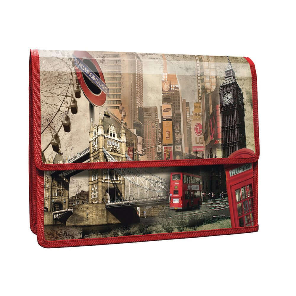 Mapa PP cu burduf A4 design Londra Mapa PP cu burduf A4 design Londra